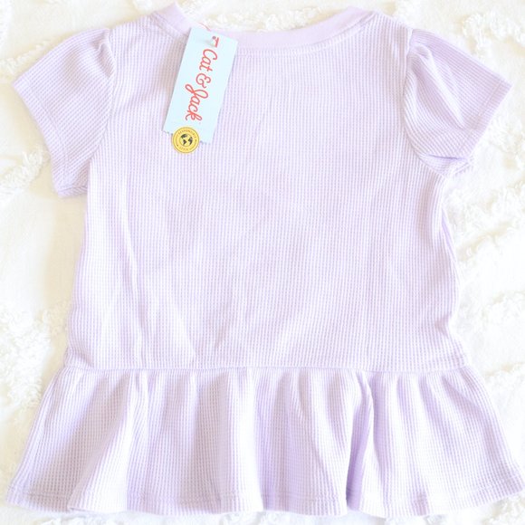 Set of 4 Spring/Summer Sparkle Waffle T-shirts, Floral Leggings & Jean Skirt NWT - Picture 4 of 16